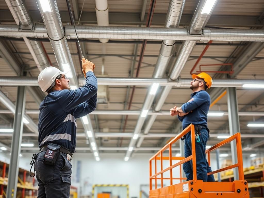 Commercial LED high bay lighting retrofit in a warehouse